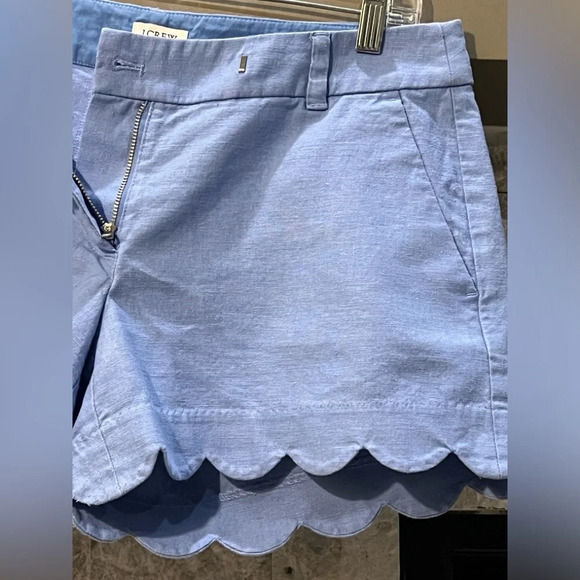 J Crew size 6 Scalloped light blue‎ shorts - Picture 3 of 6